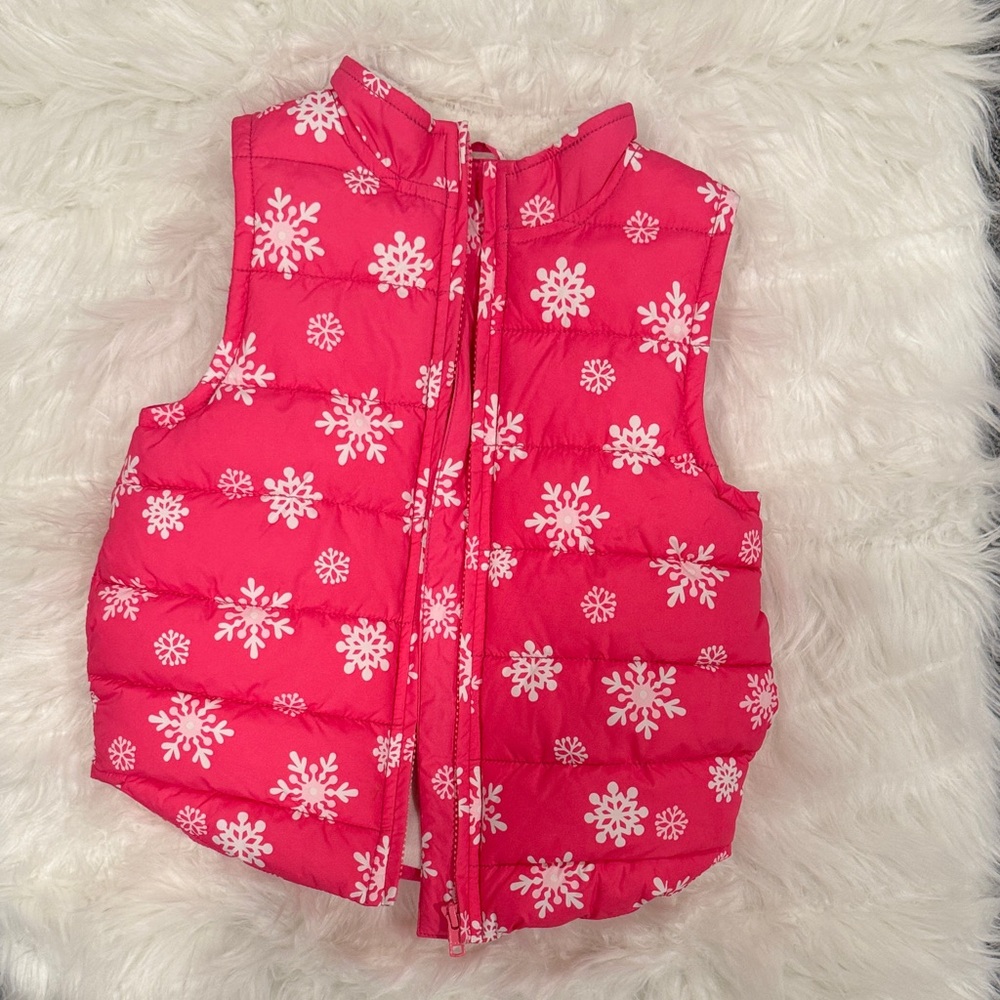 EUC so cute!Gymboree Pink Snowflake Puffer Vest